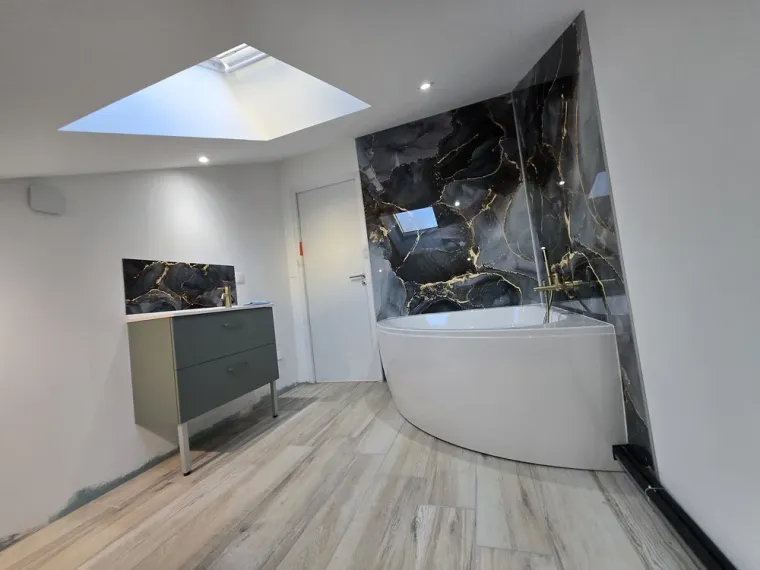 Création d'une salle de bain et d'un WC à Écully, L'Arbresle, Romain Petel